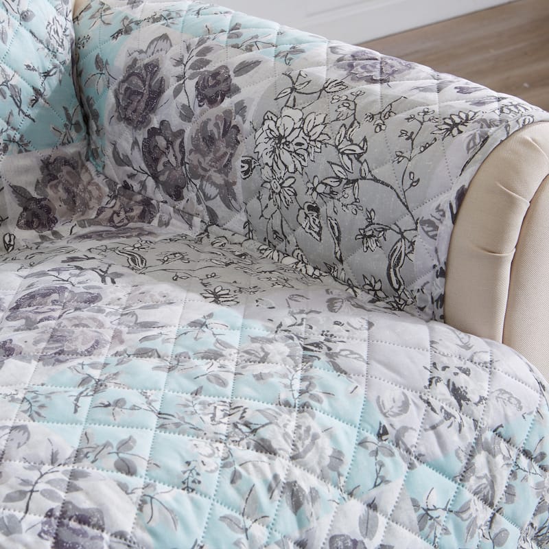 Linery & Co. Floral Patchwork Reversible Pet Furniture Protector
