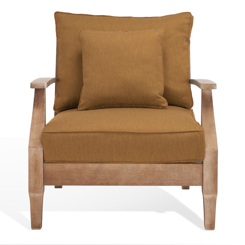 SAFAVIEH Couture Outdoor Patio Furniture Martinique Wood Arm Chair - 31"W x 36"D x 33"H
