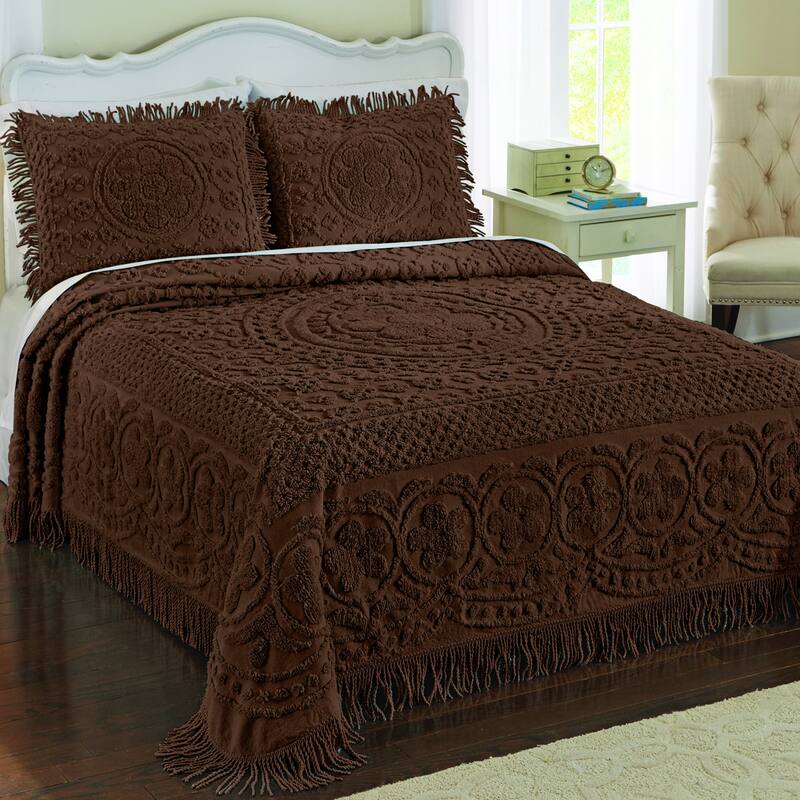 Calista Chenille Bedspread with Fringe Border