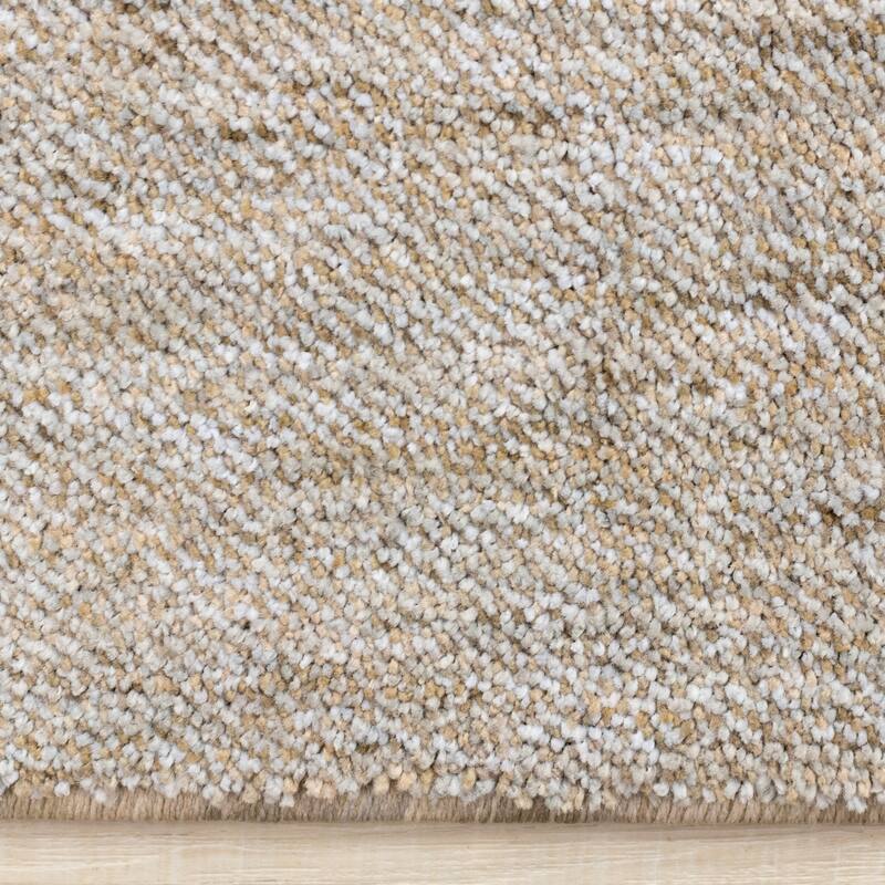 Caro Collection - Recycled Polyester Curvy Beige Grey Area Rug