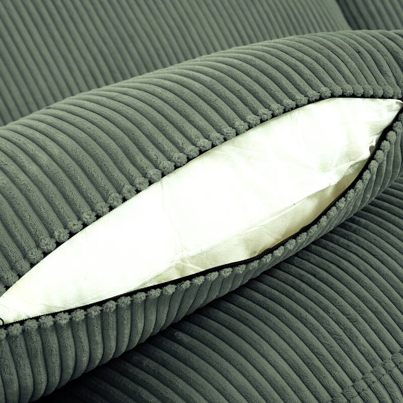 6-Seat Modern Corduroy Modular Sectional Sofa U-Shaped Convertible L-Shaped Design with Ottoman and Pillows