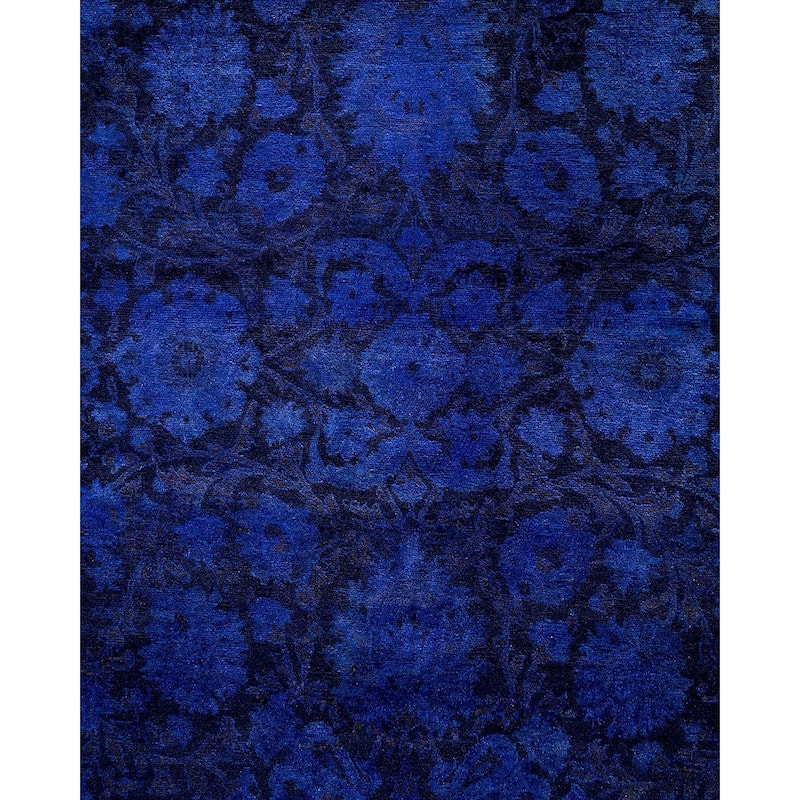 Fine Vibrance, One-of-a-Kind Hand-Knotted Area Rug - Purple, 6' 2" x 9' 5" - 6' 2" x 9' 5"