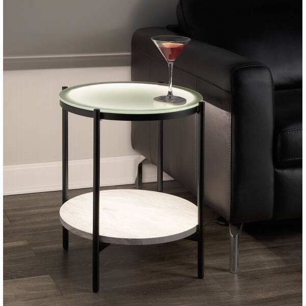 Shop Chloe Dlx Side Table With Led Lighting Overstock 31103780