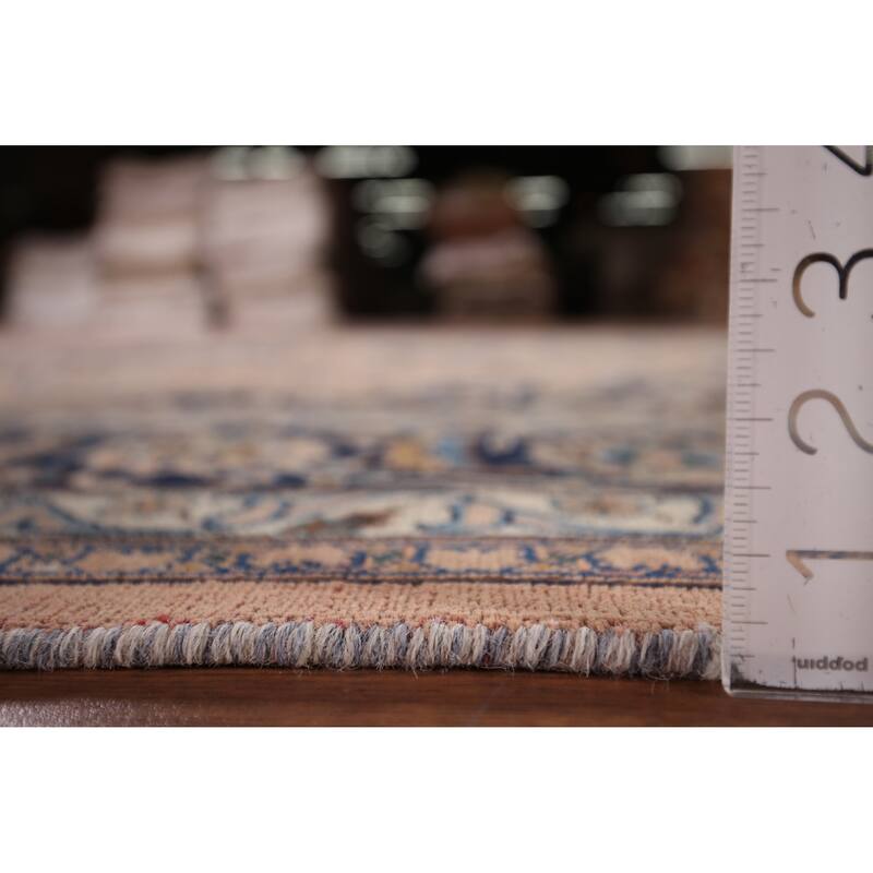 Traditional Mashad Persian Vintage Area Rug Hand-Knotted Wool Carpet - 8'4"x 11'2"