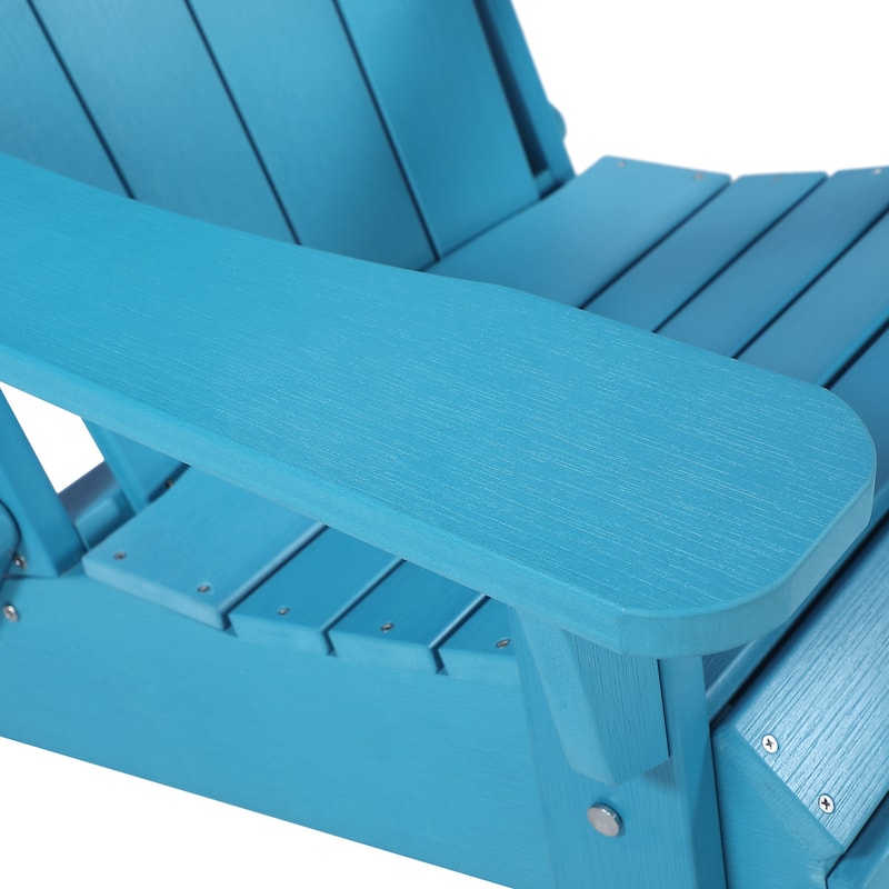 Hurley Folding Poly Adirondack Chair with Pull-out Ottoman (Set of 2)