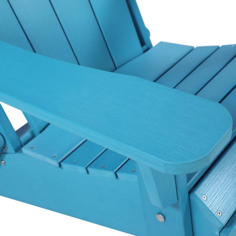 Seaton Folding Poly Adirondack Chair with Pull-out Ottoman, Set of 2
