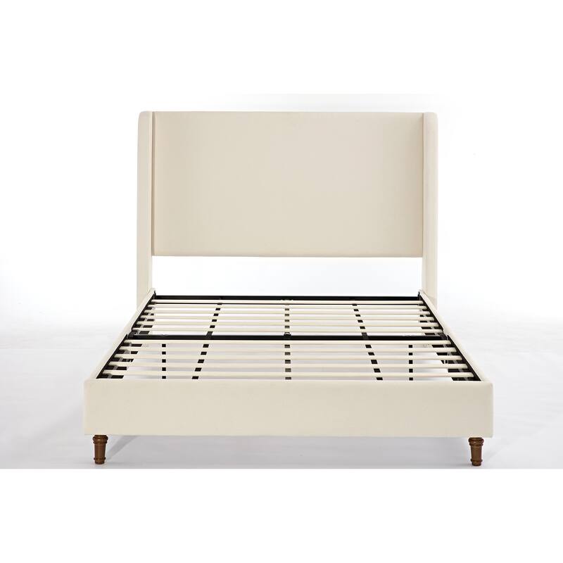 Tall Headboard Upholstered Bed Elegant Simplicity Bedroom Bed