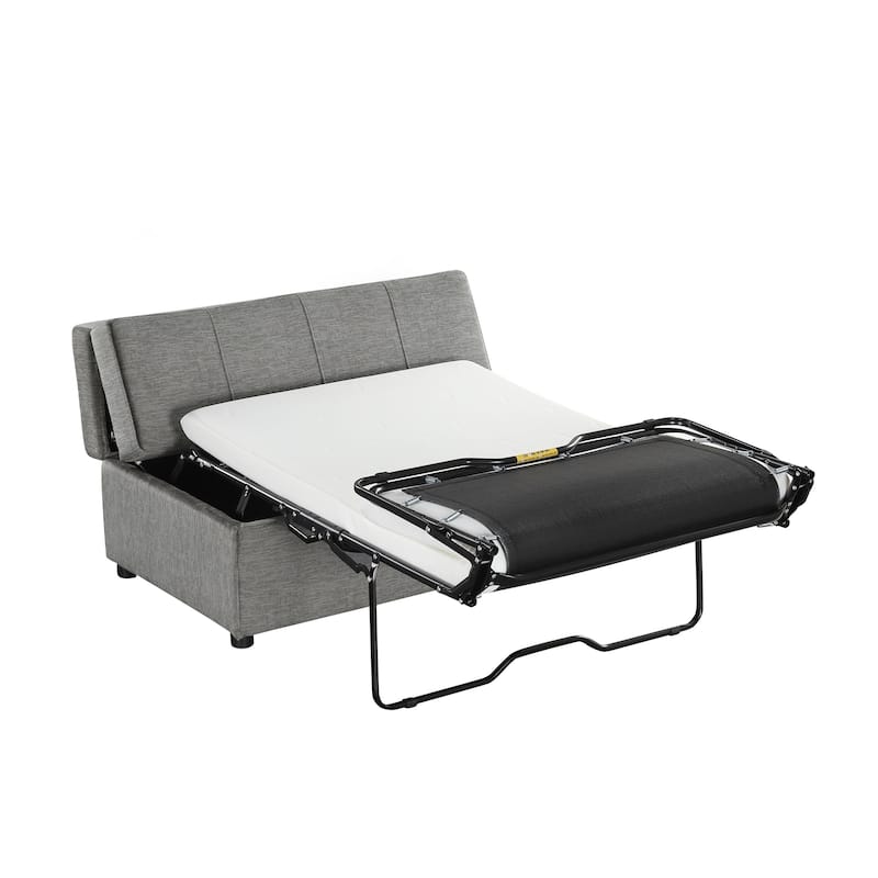 Roomfitters Twin Folding Ottoman Sleeper Bed with Mattress Convertible Guest Bed