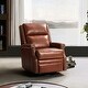 preview thumbnail 85 of 100, Echidna Transitional Genuine Leather Swivel Rocker Nursery Chair with Nailhead Trim by HULALA HOME BROWN