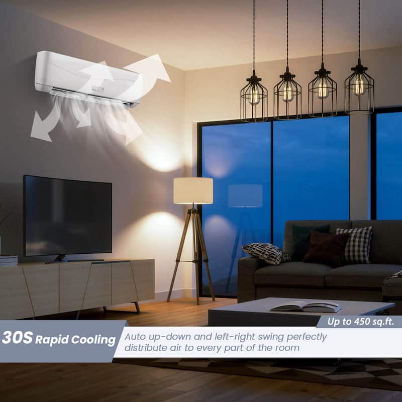 9000BTU Split Air Conditioner & Heater 208V-230V Wall Mount AC Unit