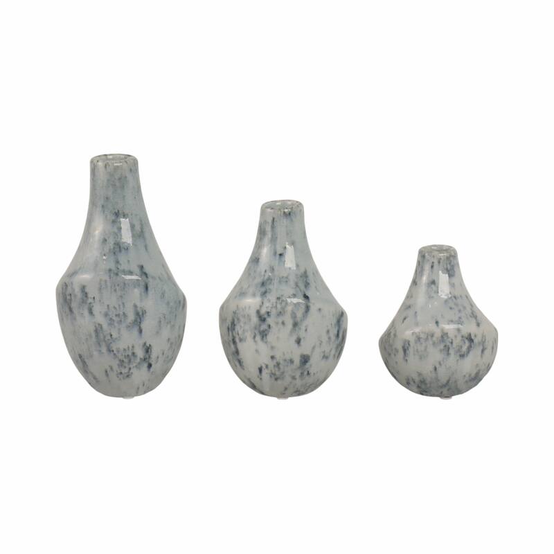 Stoneware Decorative Vases Sleek Silhouettes Modern Glam (Set of 3)