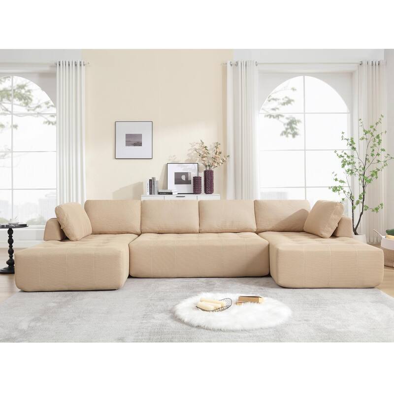 Modular Combination Sofa, U-shaped Sofa, Living Room, Apartment, Upholstered ,6-seat Sofa, Free Combination Sofa