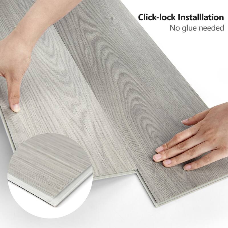 Art3d 10pcs 48"x7.2" Click-lock Wood Grain Flooring Cover 24 Sq.Ft.