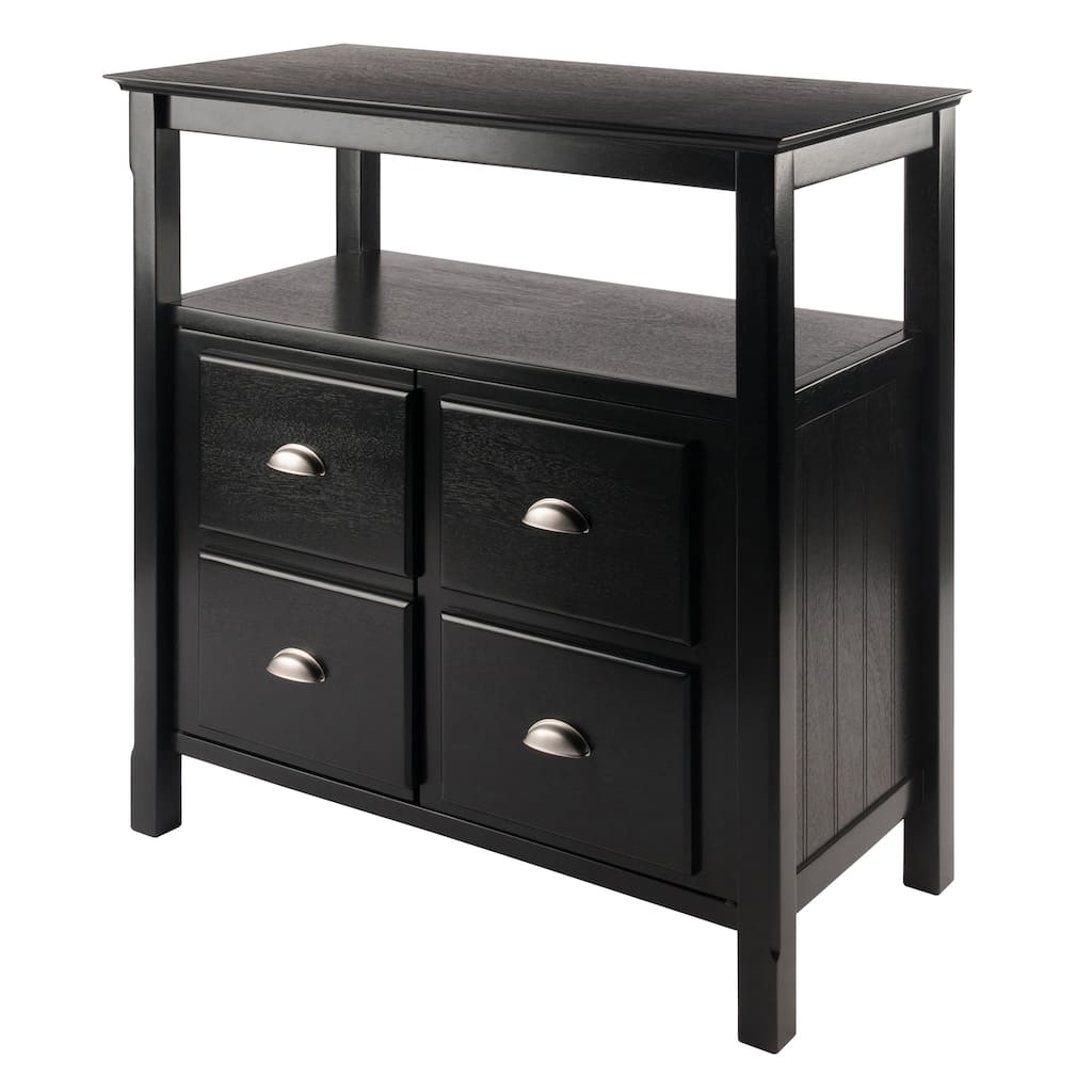 Buffet Cabinet, Black - 36 x 18.03 x 35.98 inches - 36 x 18.03 x 35.98 inches