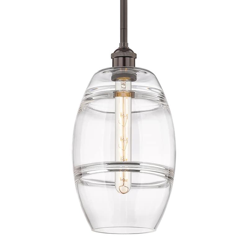 Innovations Lighting 616-1S 9 8 Vaz Pendant Vaz 8" Wide Mini Pendant - Oil Rubbed Bronze / Clear