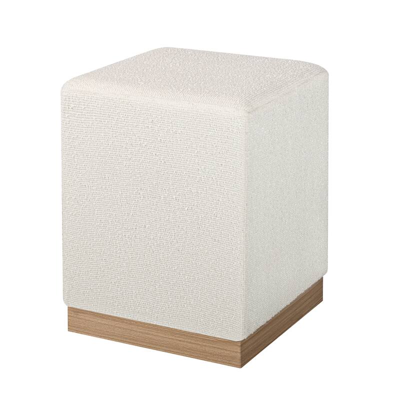 Adeco Ottoman Footrest Vanity Stool Gold Trim Footstool