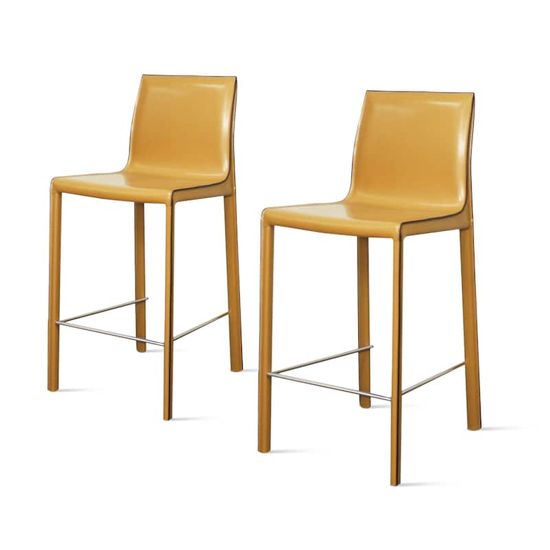 NPD Furniture Gervin Recycled Leather Counter Stool (Set of 2)