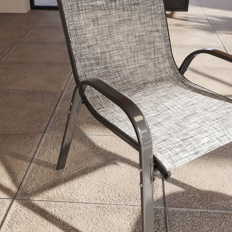 GDFStudio Outdoor Mesh Dining Chairs Set of 4