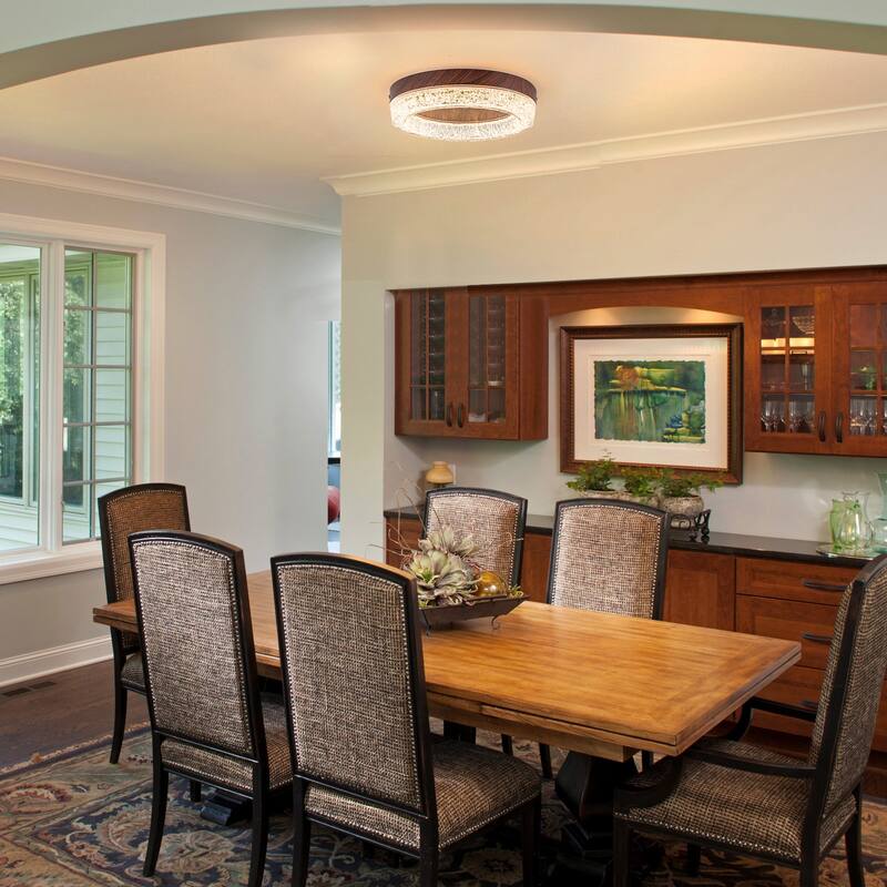 1-Light Farmhouse 3CCT Integrated LED Flush Mount Ceiling Light - 11.8-inch