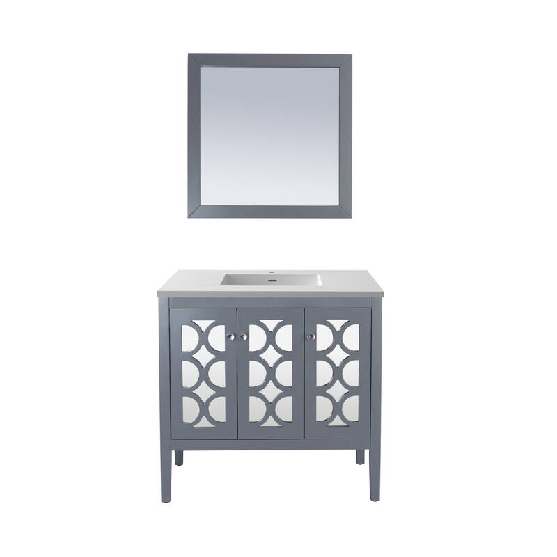 Miseno MV-36-313MKSH Mediterraneo 36" Free Standing Single Basin - Grey / Matte White - Matte