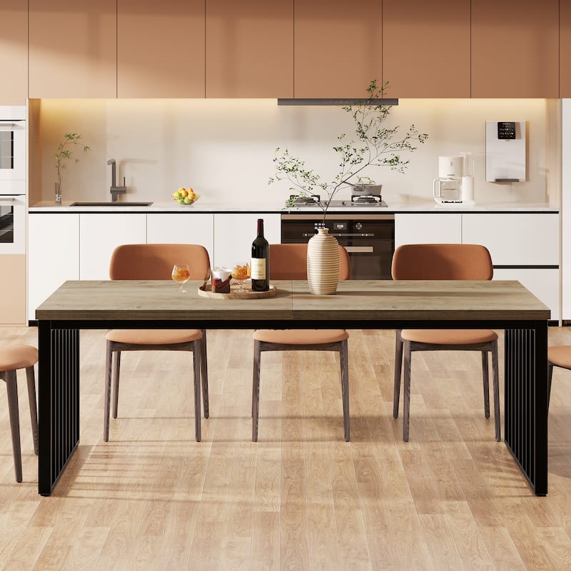 78.7 inches Diniong Table for 6-8 People, Wood Dinner Table for Dining Room