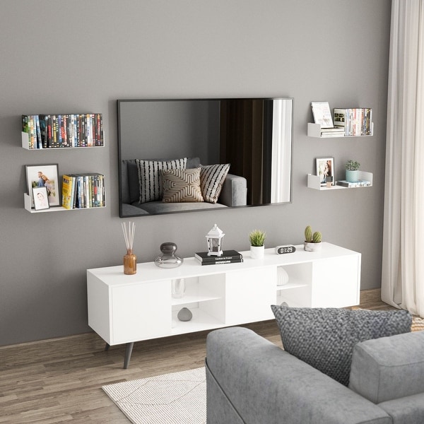Wallniture Bali Metal Floating Shelves for Wall CD DVD Storage