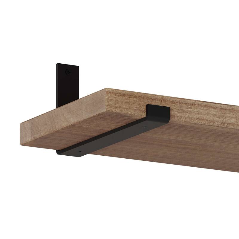 Wallniture Forte Wood Board 60" Long, 11.25'' Deep, 1.5" Thick, Wood Floating Shelf for Wall with Heavy Duty Metal Brackets, 1pc