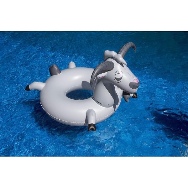 slide 2 of 4, Inflatable LOL Goat Swimming Pool Ring - 56" - Gray