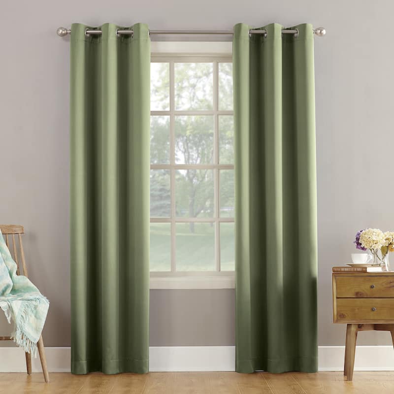 Sun Zero Talisha Grommet Room Darkening Window Curtain Panel - 40 x 84 - Sage Green