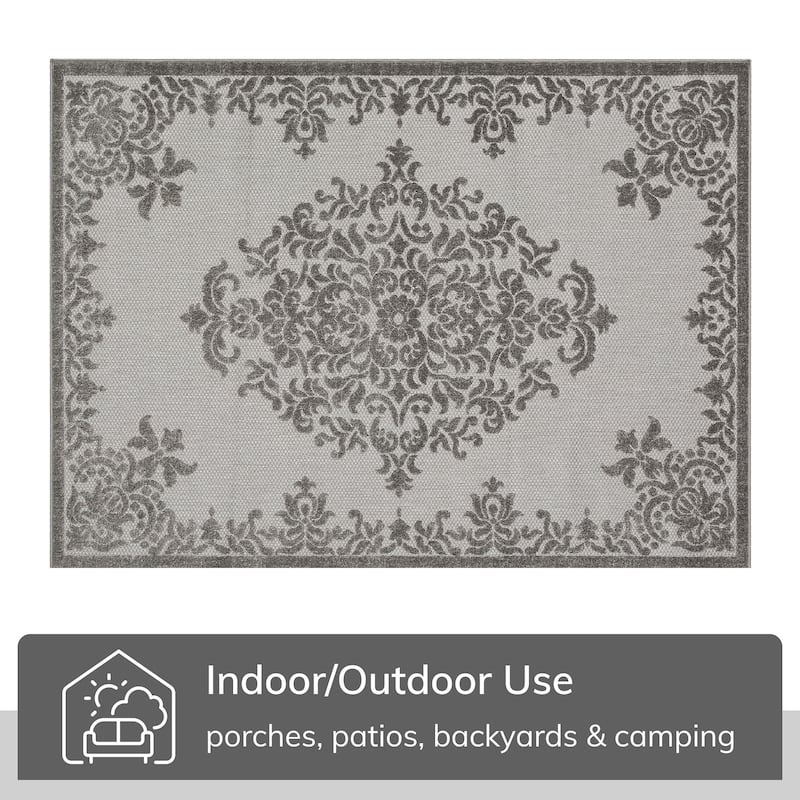Well Woven Dorado Arid Modern Indoor Outdoor Medallion Area Rug