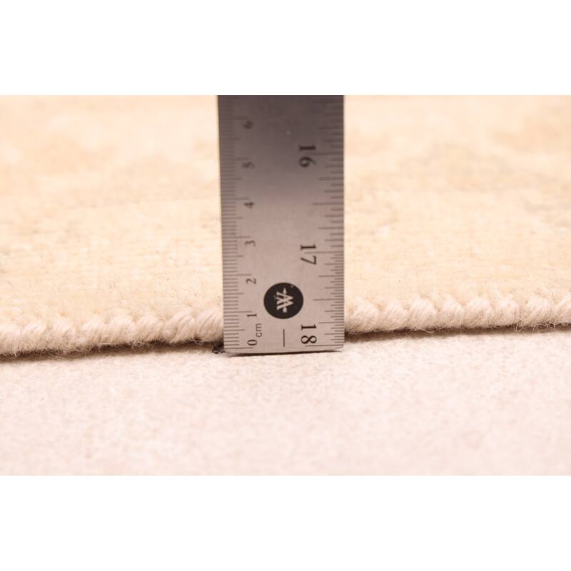 ECARPETGALLERY Hand-knotted Modern Oushak Ivory Wool Rug - 9'6 x 13'5