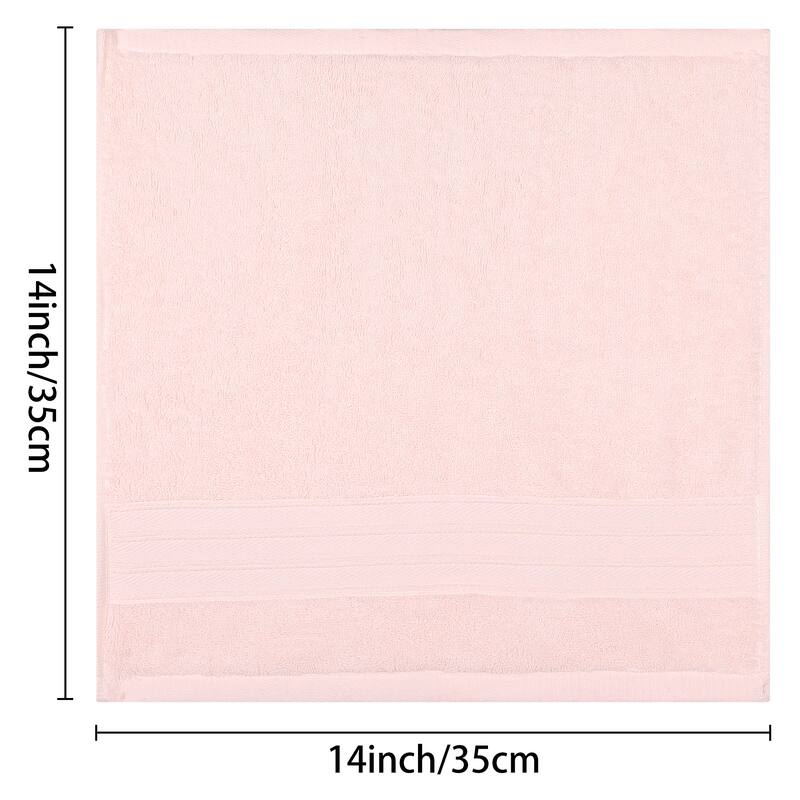 Striped Cotton Bath Washcloths, Absorbent Face Towels, Face and Body Wash Cloth Towels for Hotels, Spa 14" x 14"