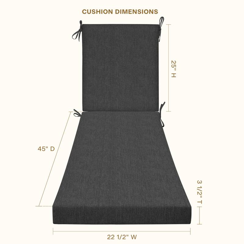 Textured Chaise Lounge Cushion - 22.5" wide x 70" long x 45" deep x 3.5" thick