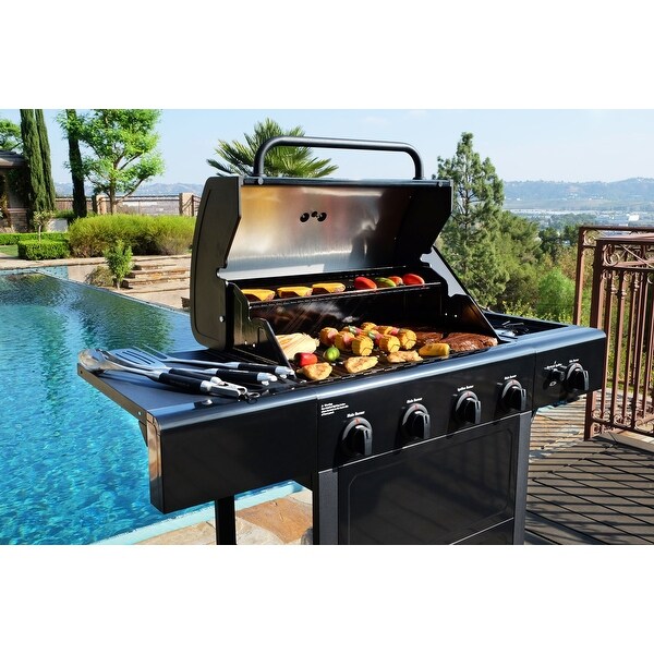 4 burner bbq with side burner best sale