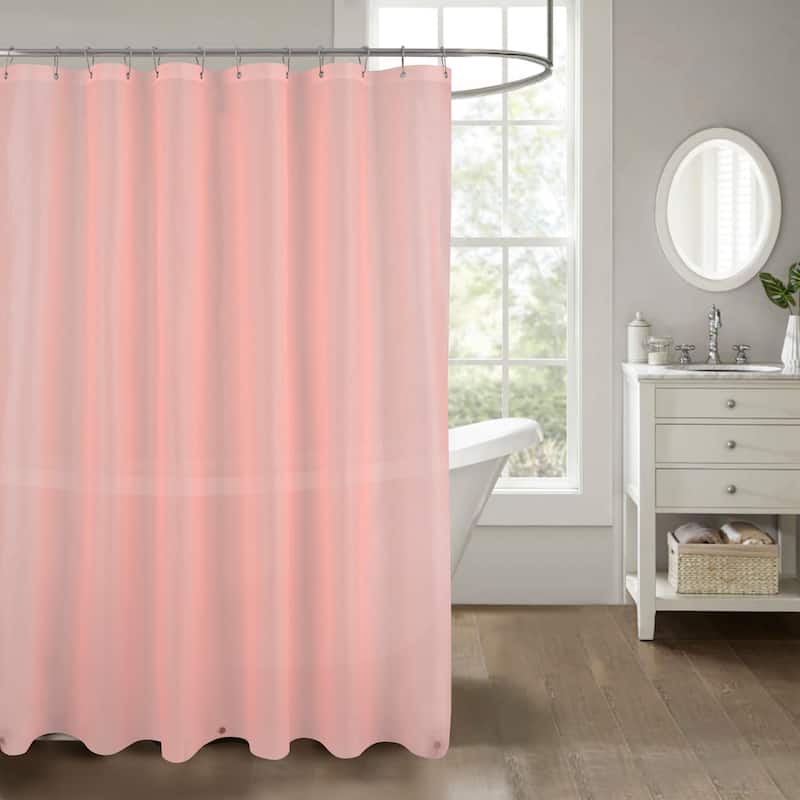 Dots Embossed Peva Shower Curtain Liner Embossed with Magnets - Blush