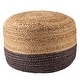 preview thumbnail 19 of 23, The Curated Nomad Camarillo Modern Jute Pouf/ Floor Pillow Dark Grey/Beige