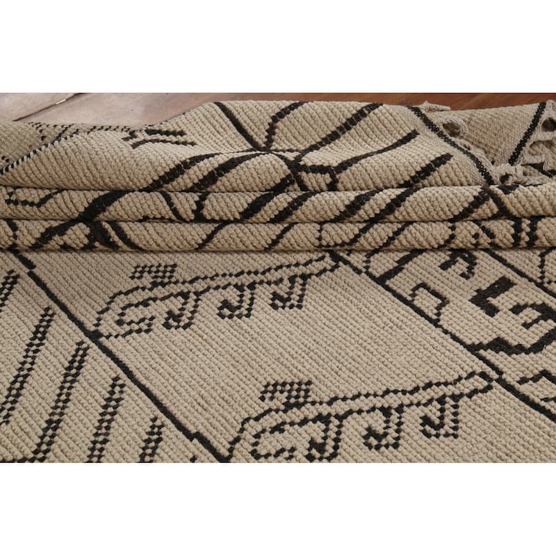 Trellis Moroccan Area Rug Handmade Living Room Wool Carpet - 9'0"x 12'3"