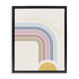 Stupell Faith Over Fear Rainbow Framed Floater Canvas Wall Art Design ...