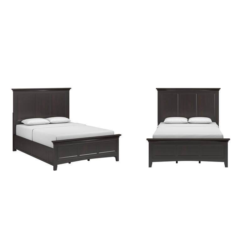 Varenna Wood Panel Bed - Antique Black - Queen
