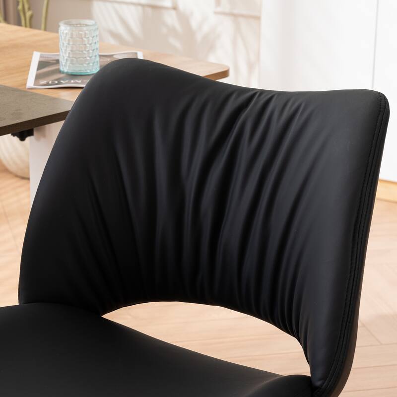 Swivel Armless Ergonomic Office Chair with Wheels