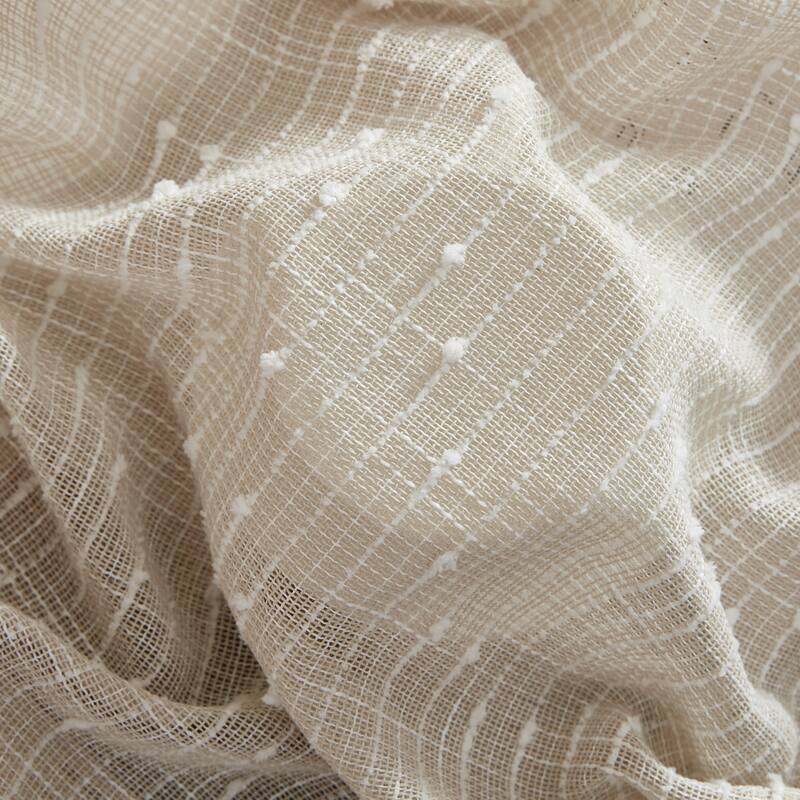 HLC.ME Emily Faux Linen Semi Sheer Light Filtering Transparent Grommet Lightweight Window Curtains Drapery Panels, 2 Panels