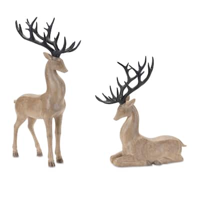 Modern Deer Figurine (Set of 2) - N/A