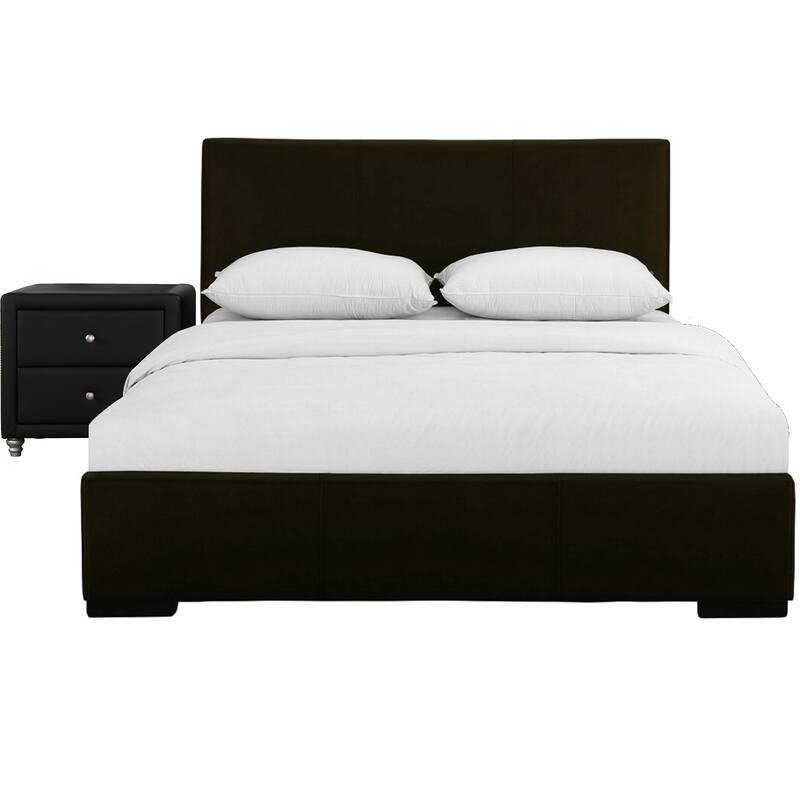 Hindes Faux Leather Upholstered Platform Bedroom Set (Multiple Colors)