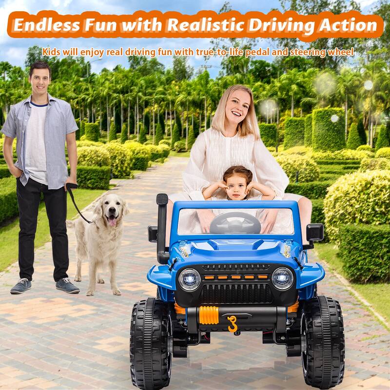 2 Seater Electric Truck, 24V Ride On Car for Kids Best Gift