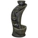 preview thumbnail 5 of 7, Curved Outdoor Water Fountain w/LED Light 23.6"Tall Cascading Fountain