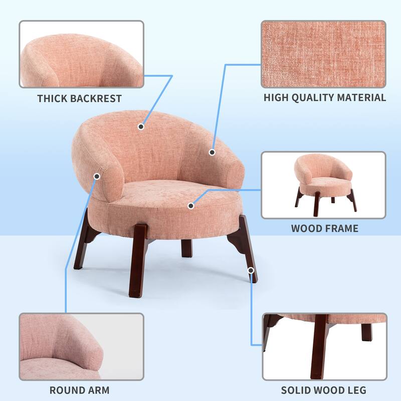 XINMICS Modern Accent Chair Upholstered Armchair for Living Room, Bedroom