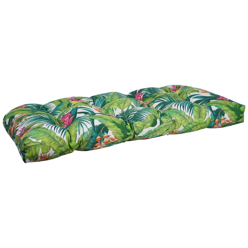 42-inch Rounded Back Tufted Outdoor Loveseat/Bench Cushion - Corazon Island