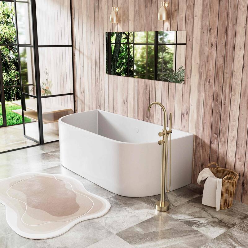 Modland Luxury Floor-Mounted Thermostatic Bathtub Faucet Freestanding with Hand Shower