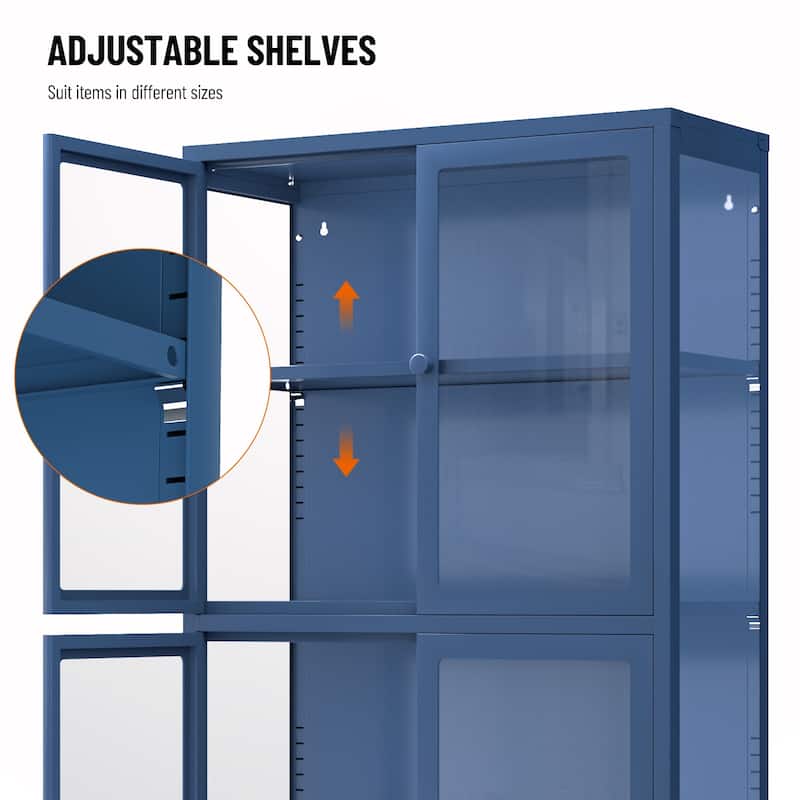 Four Glass Door Storage Cabinet