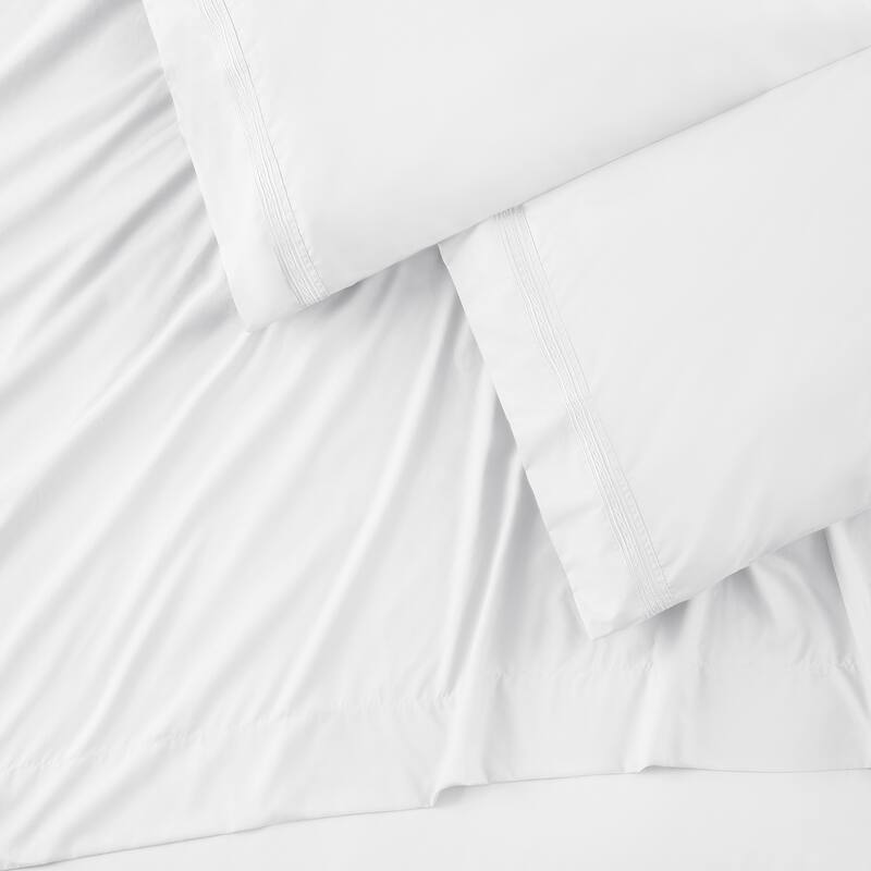 Chanasya Solid Color Embroidered Ultra Soft Luxury Microfiber Sheet Set